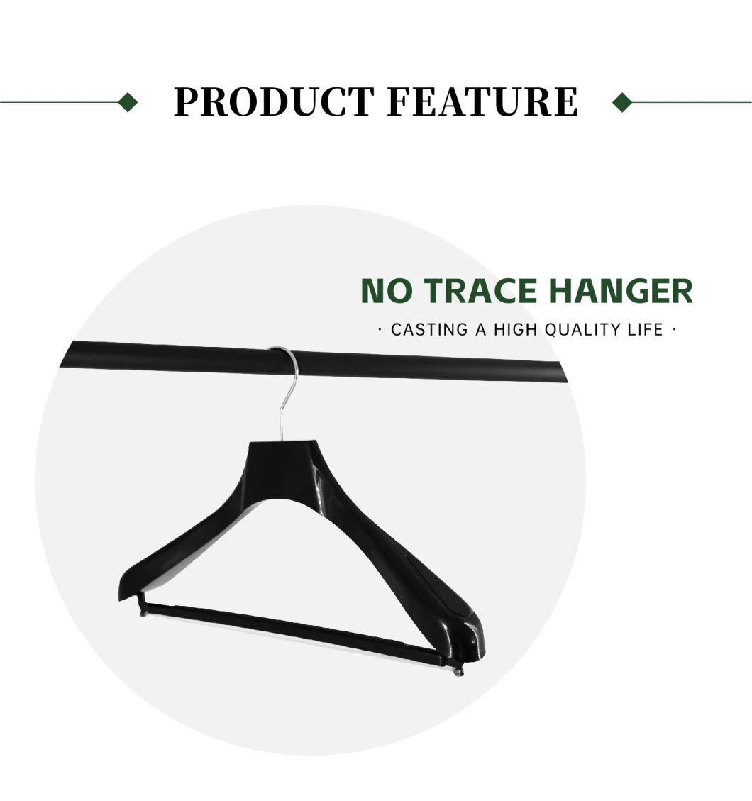 Luxury Hanger Plastic Hanger Shinny Black Color Brand Shop Hanger for Suits