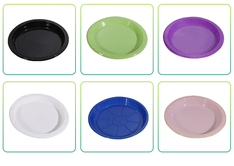 Manufacturer Customized High Quality Round Recyclable Biodegradable Disposable Plastic Plates