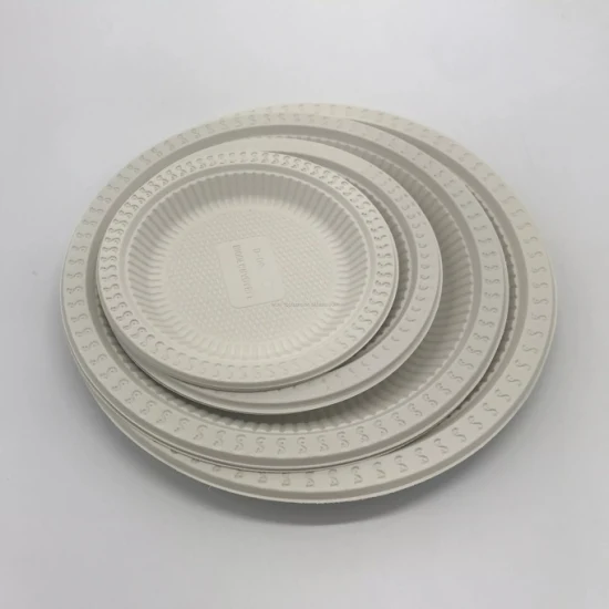 9인치 직경 228.6mm 430ml 원형 접시 옥수수 전분으로 만든 친환경 패스트푸드 플라스틱으로 만든 100% 생분해성 일회용 PP 접시