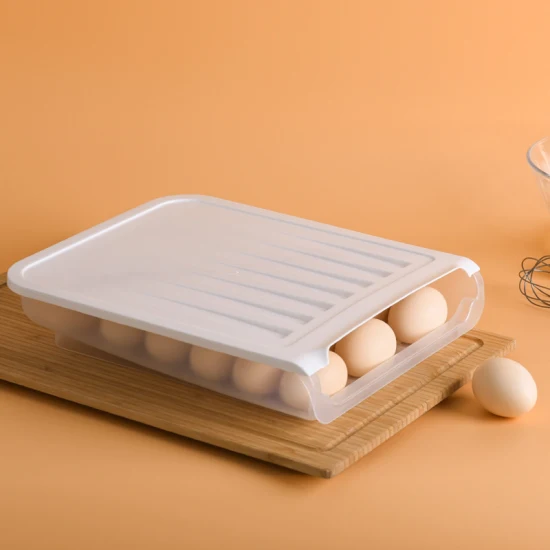 계란 보관 상자 뚜껑이있는 단일 레이어 18 그리드 냉장고 보존 상자 플라스틱 계란 트레이 두꺼운 오리 계란 상자
